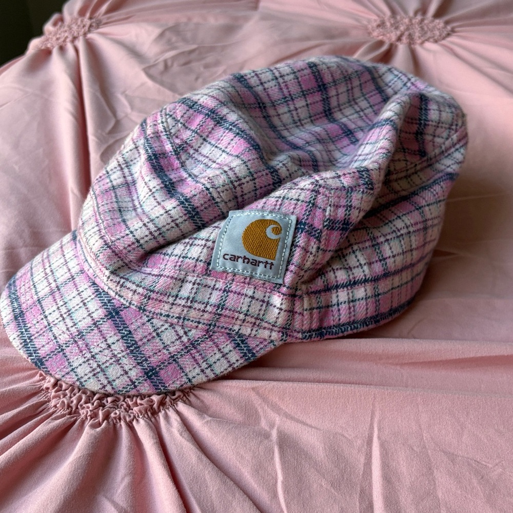 Carhartt Pink Plaid Newsboy Cap Youth Size (will fit small adult head)